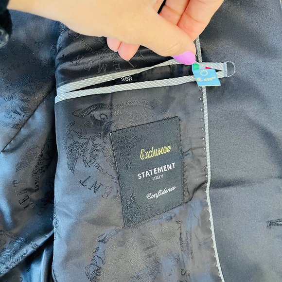 Gold Embroidered Suit Jacket exclusive STATEMENT Italy Confidence 38 R - Picture 5 of 12